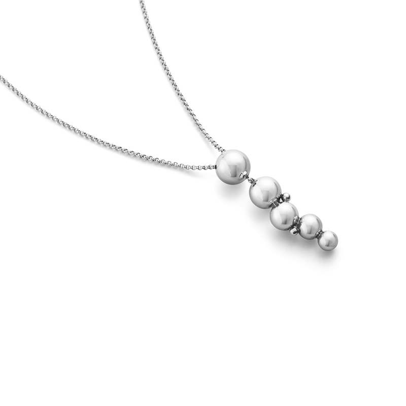 Moonlight Grapes halskæde med vedhæng - oxideret sølv fra Georg Jensen