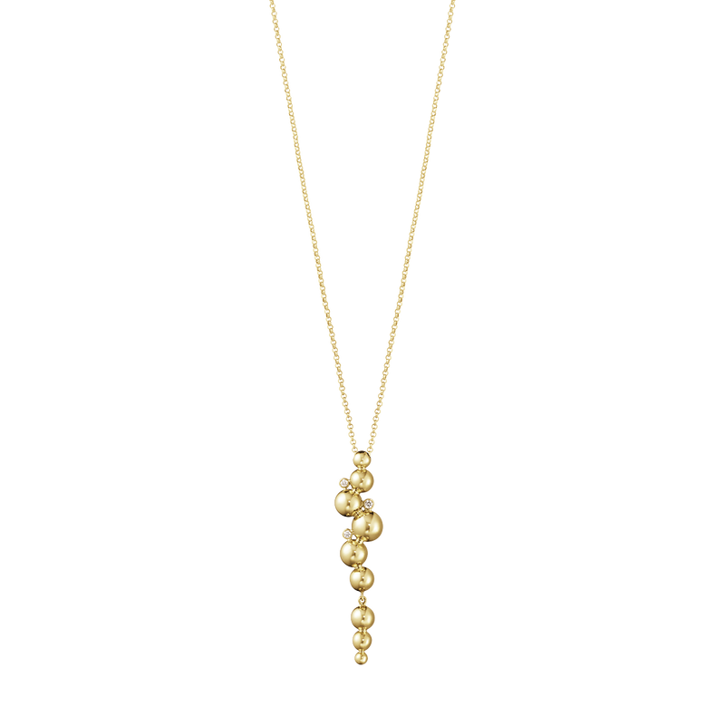 Moonlight Grapes halskæde med vedhæng diamanter - guld fra Georg Jensen