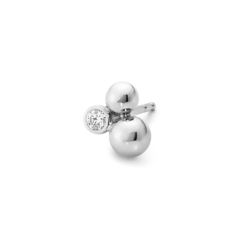 Moonlight Grapes øreringe med diamanter - oxideret sølv fra Georg Jensen