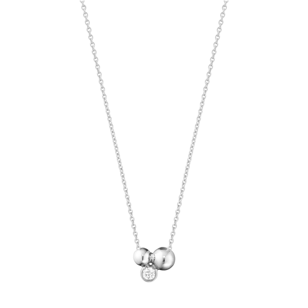 Moonlight Grapes halskæde med vedhæng og diamant - oxideret sølv fra Georg Jensen