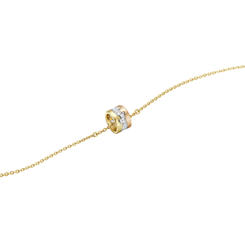 Fusion armbånd med diamanter - rosaguld, hvidguld og guld fra Georg Jensen
