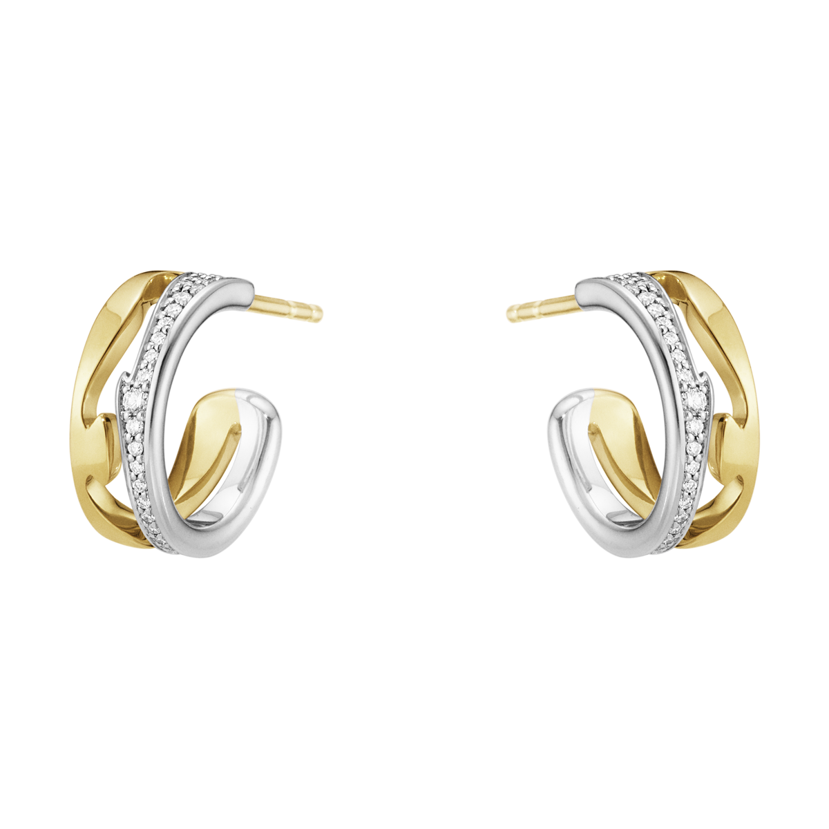 Fusion ørering med diamanter - hvidguld, guld fra Georg Jensen