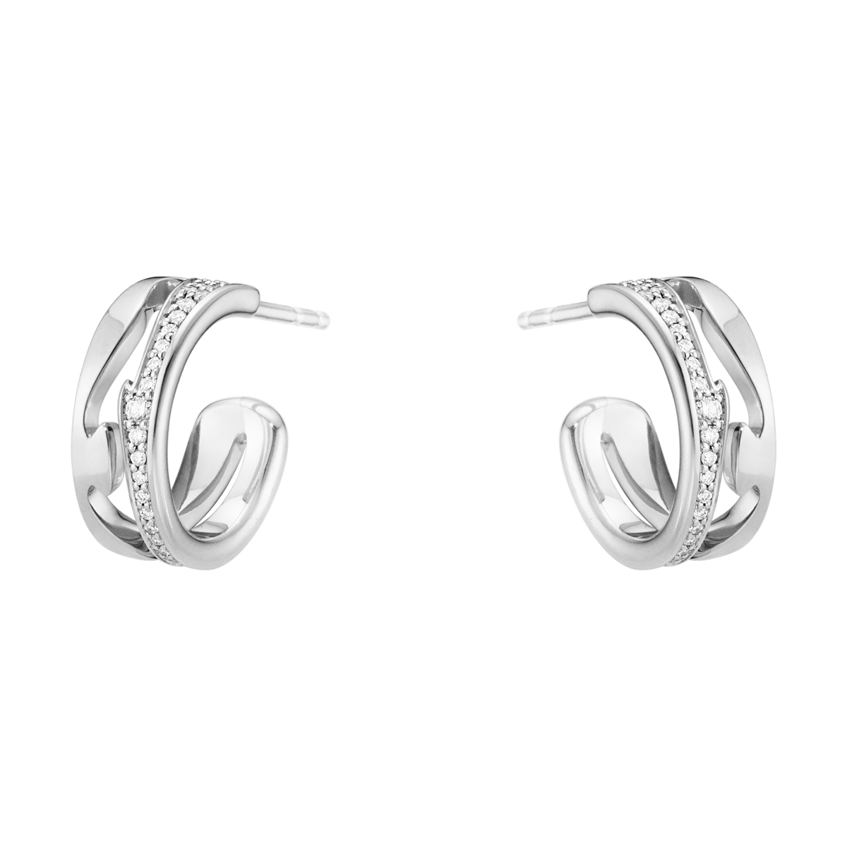 Fusion øreringe med diamanter - hvidguld fra Georg Jensen