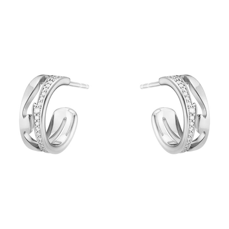 Fusion øreringe med diamanter - hvidguld fra Georg Jensen