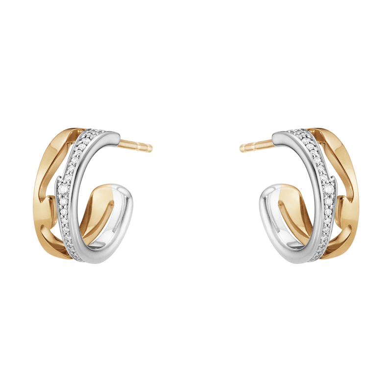 Fusion øreringe med diamanter - rosaguld og hvidguld fra Georg Jensen