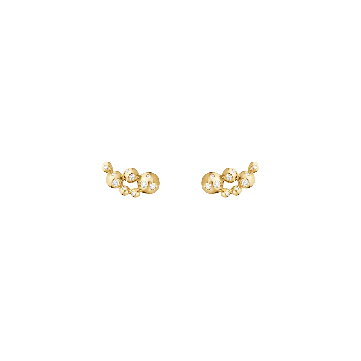 Moonlight Grapes earcuffs med diamanter - genanvendt guld fra Georg Jensen