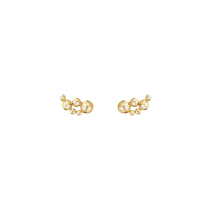 Moonlight Grapes earcuffs med diamanter - genanvendt guld fra Georg Jensen