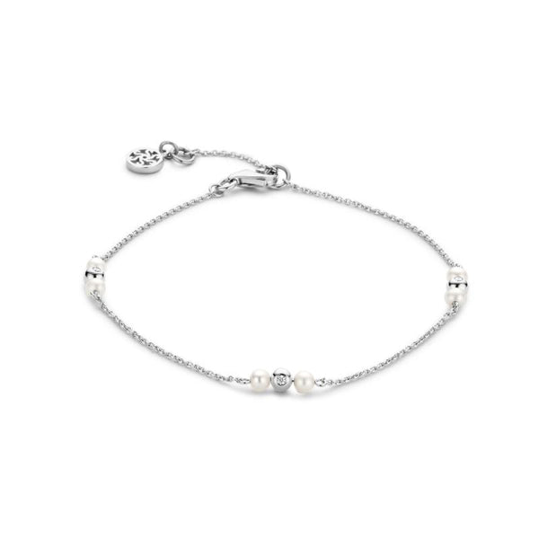 Ophelia armbånd - 14kt. hvidguld med brillantslebne diamanter fra Spirit Icons