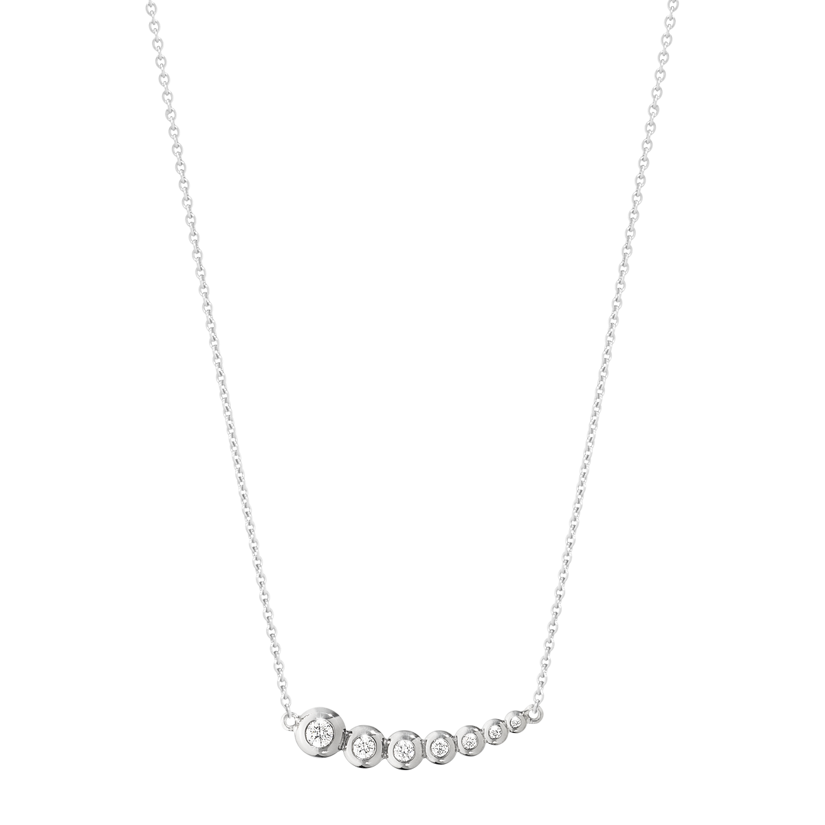 Aurora halskæde med vedhæng diamanter - hvidguld fra Georg Jensen