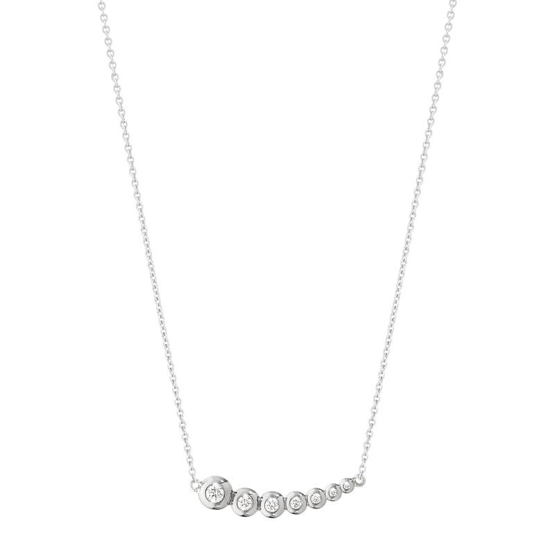 Aurora halskæde med vedhæng diamanter - hvidguld fra Georg Jensen