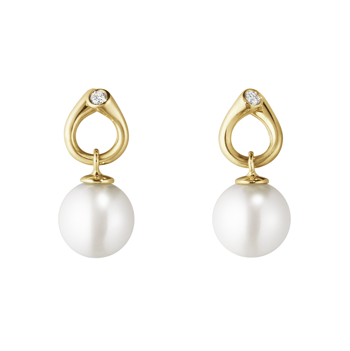 Magic øreringe med perler og diamanter - guld fra Georg Jensen
