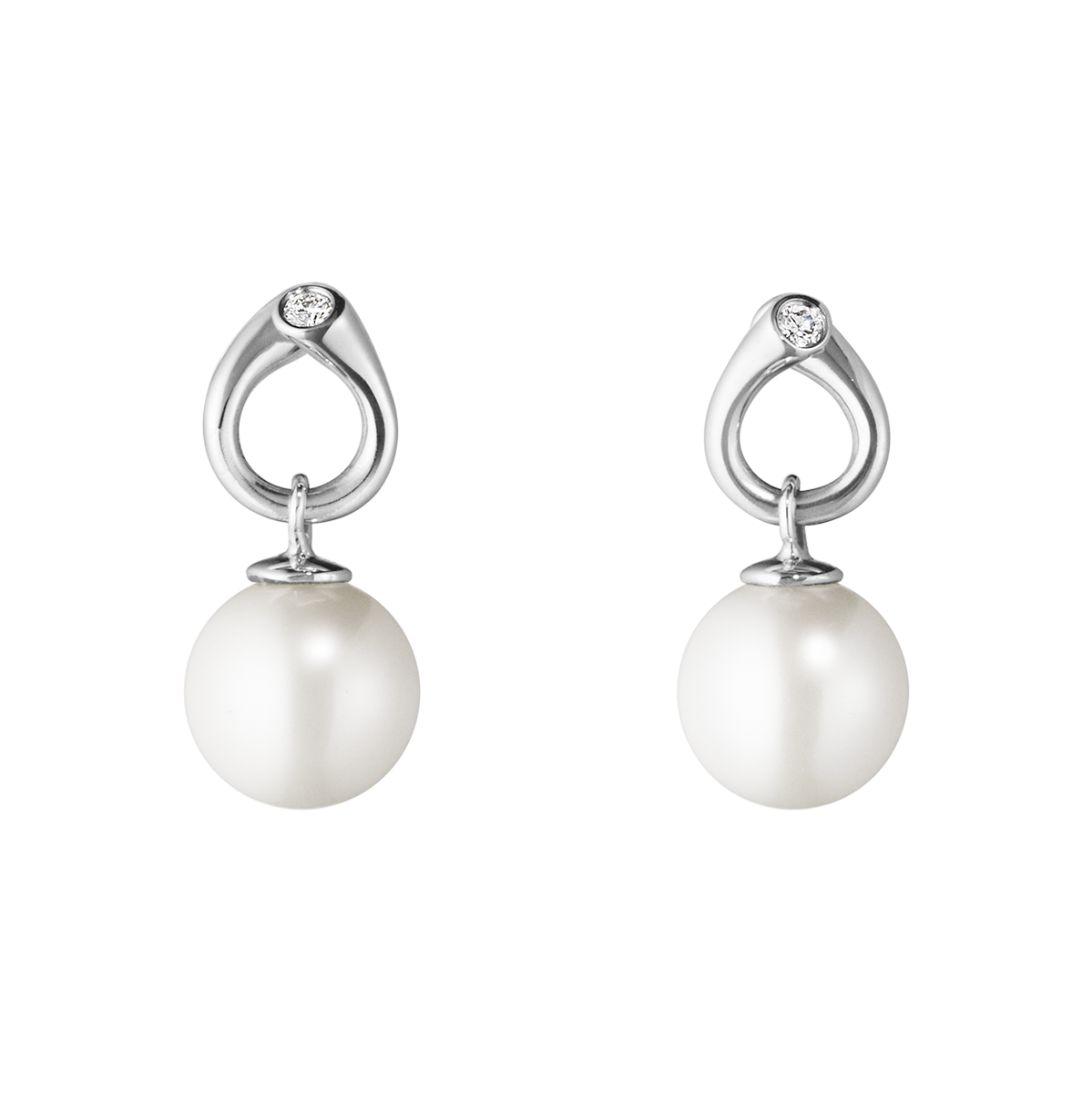 Magic øreringe med perler og diamanter - hvidguld fra Georg Jensen