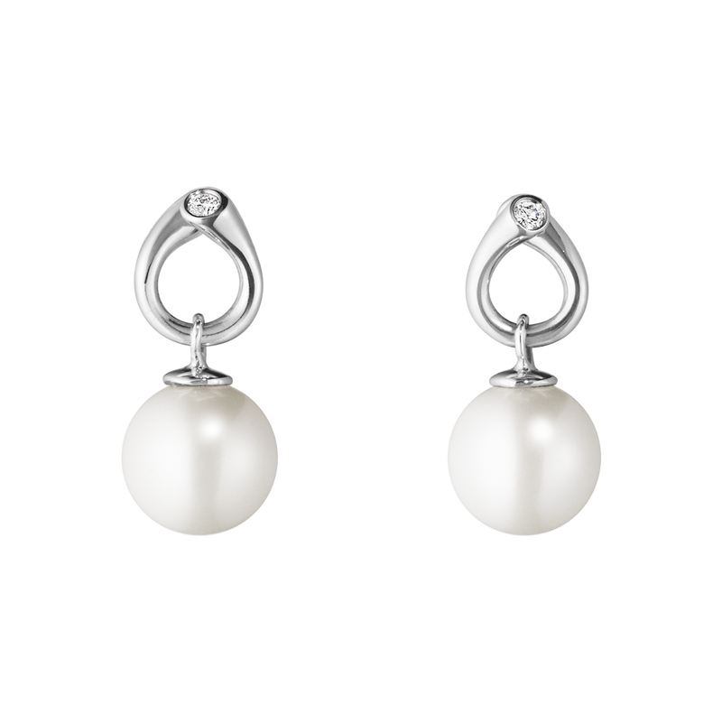 Magic øreringe med perler og diamanter - hvidguld fra Georg Jensen