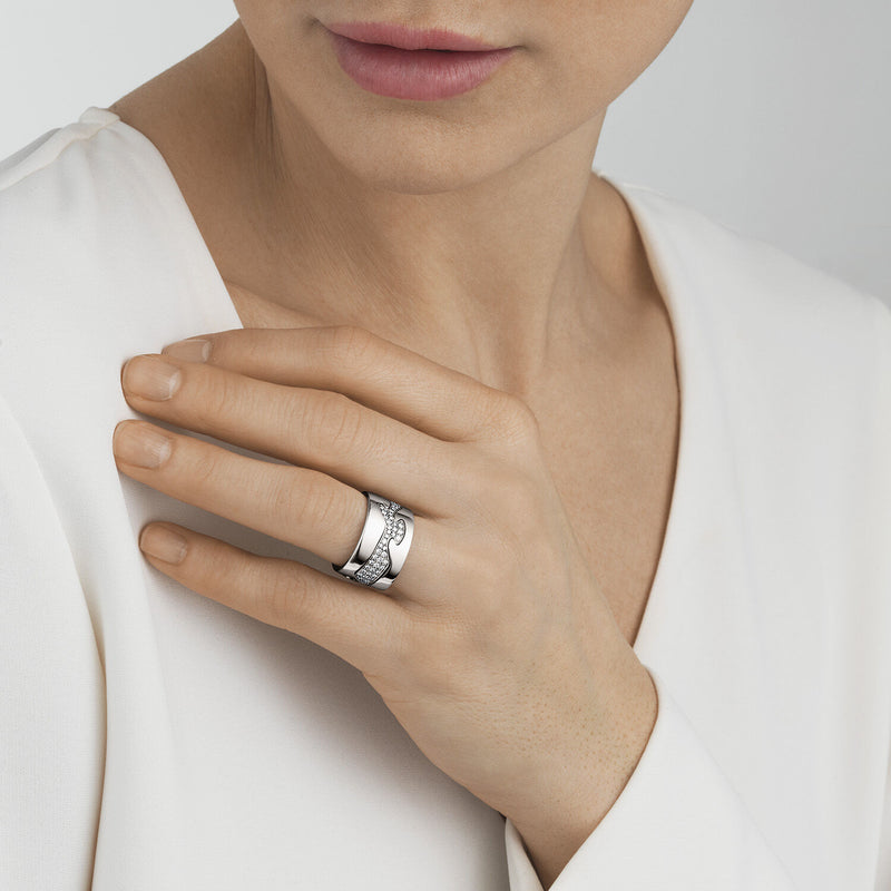 Fusion ring med diamanter - hvidguld fra Georg Jensen