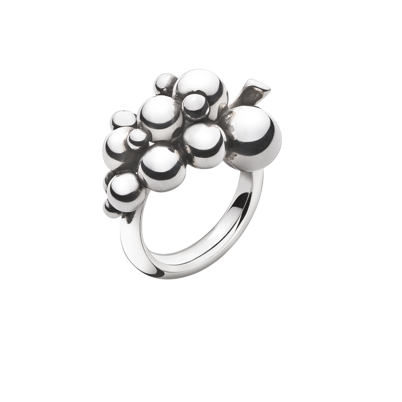 Moonlight Grapes ring  lille - oxideret sølv fra Georg Jensen