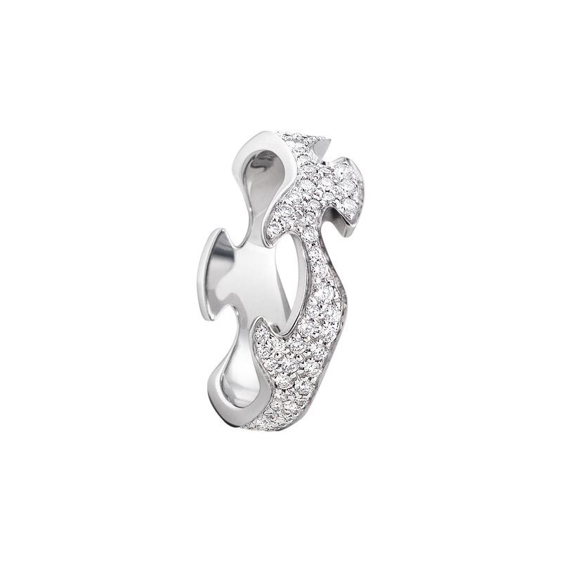 Fusion ring med diamanter - hvidguld fra Georg Jensen