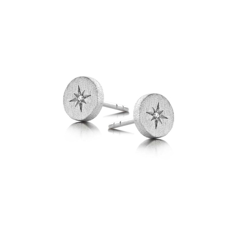 North Star øreringe - sterling sølv med diamanter fra Spirit Icons