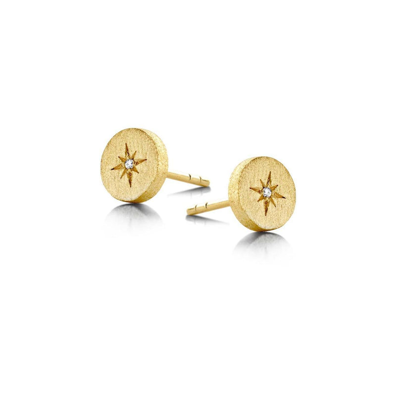 North Star øreringe - forgyldt sterling sølv med diamanter fra Spirit Icons
