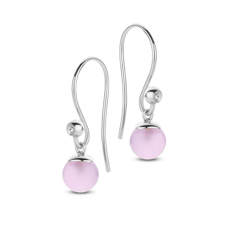 Figaro øreringe pink 6mm - sterlingsølv fra Spirit Icons
