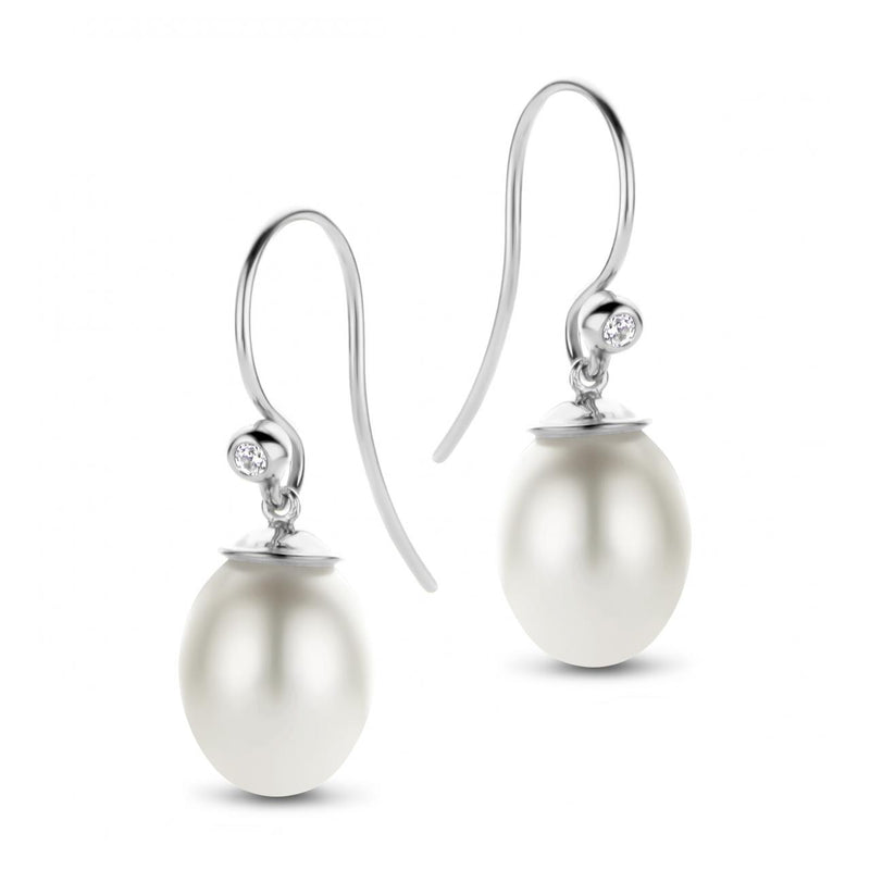 Figaro øreringe pearl - sterlingsølv fra Spirit Icons