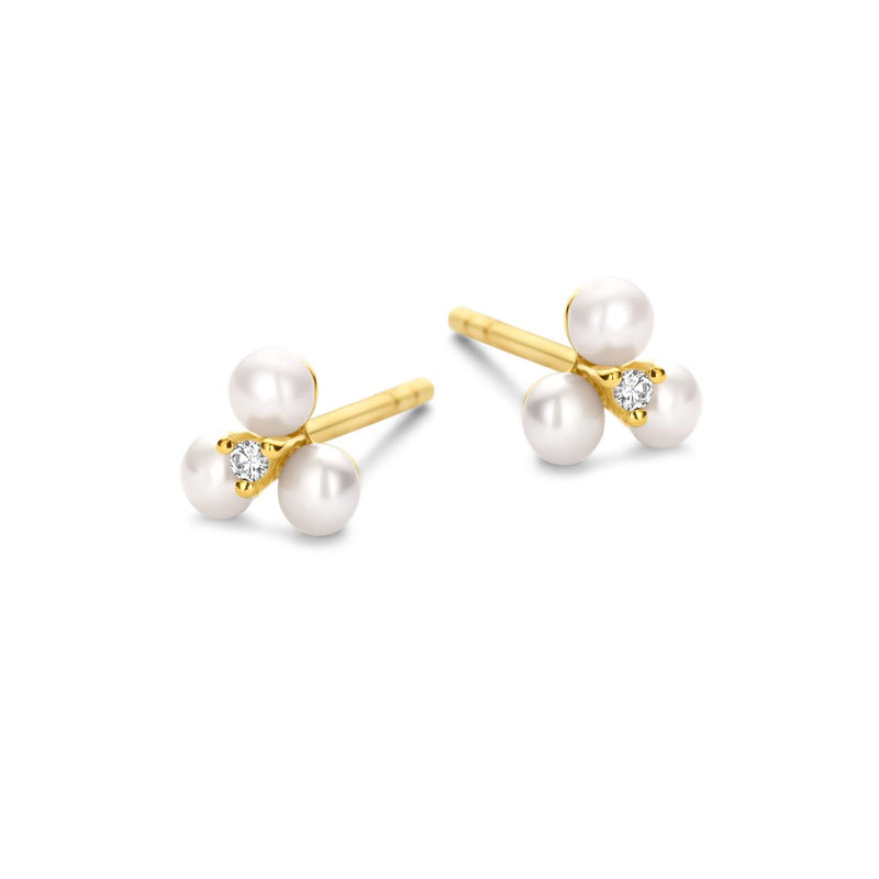 Viola øreringe - 14kt. guld med brillantslebne diamanter fra Spirit Icons