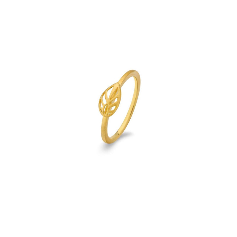 Leaf ring - sterlingsølv forgyldt fra Spirit Icons