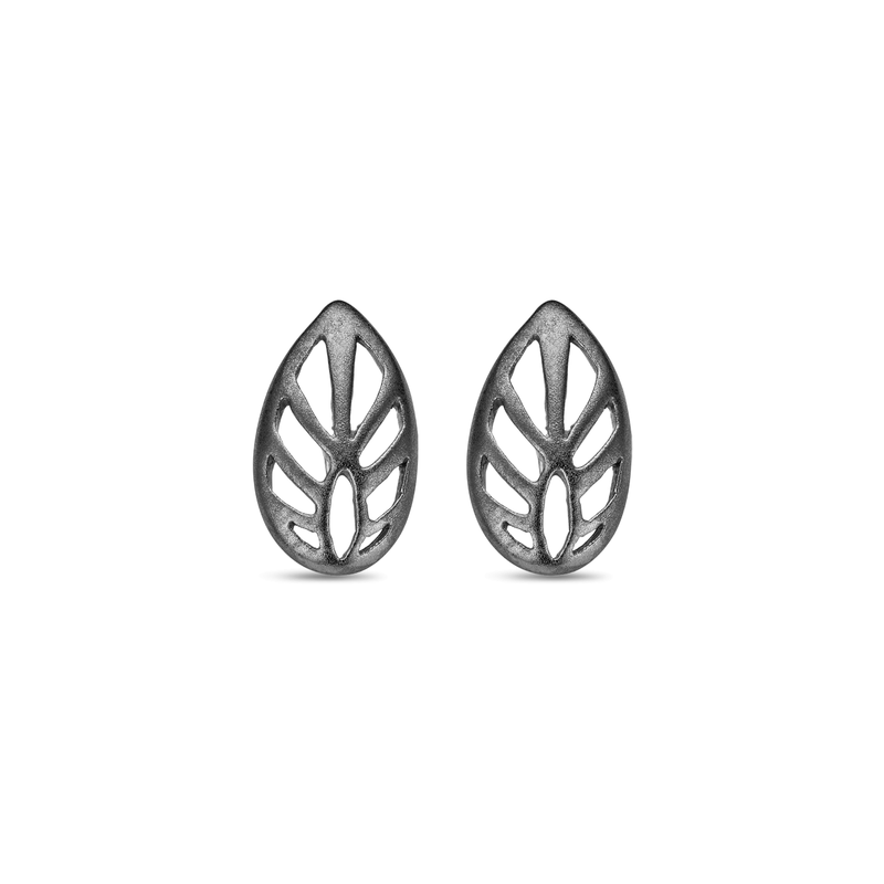 Leaf øreringe - sterlingsølv ruthineret fra Spirit Icons