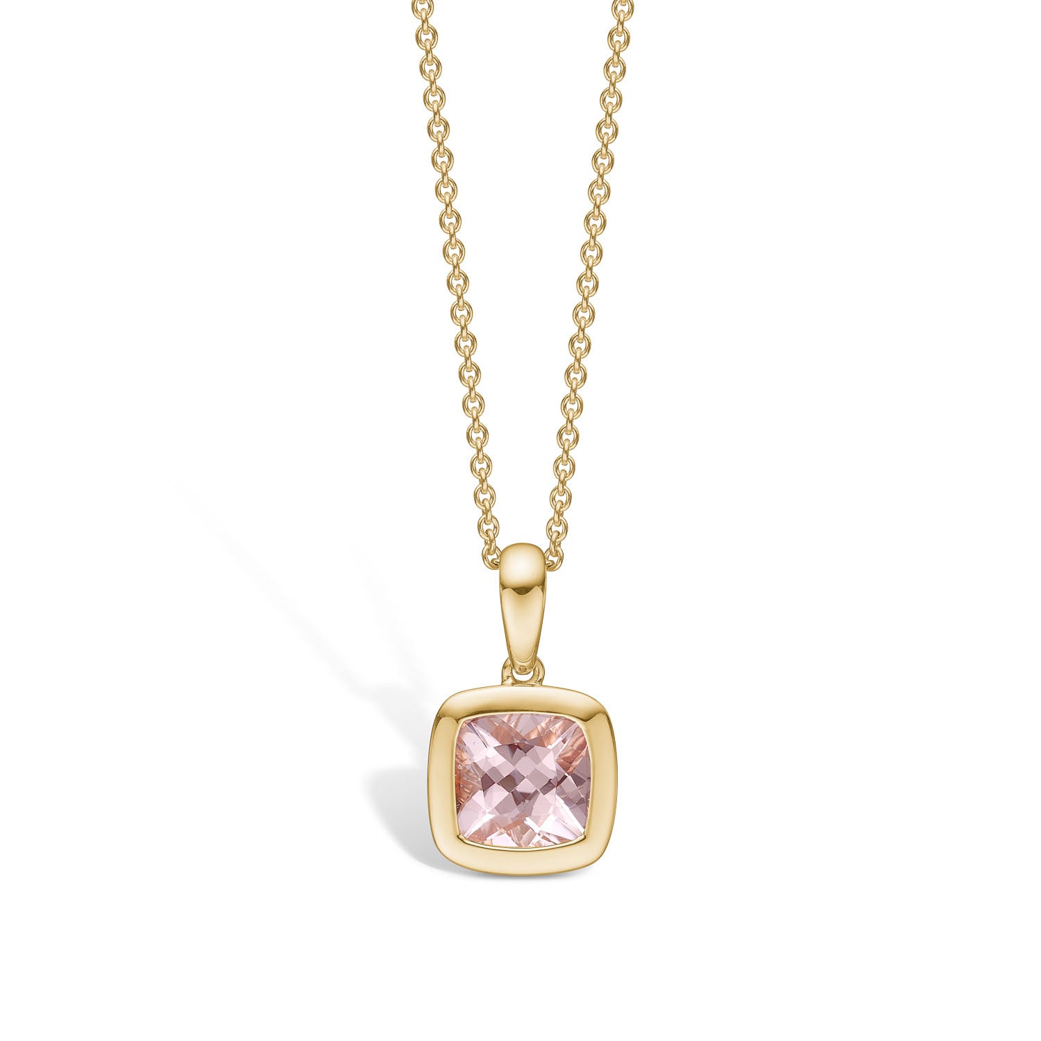 Flora Guldvedhæng med pink morganite