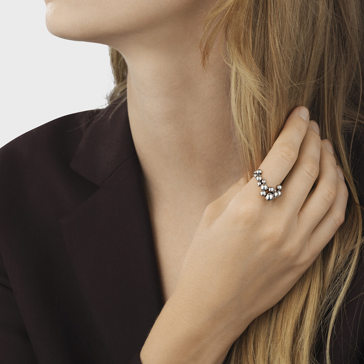Moonlight Grapes ring - oxideret sølv fra Georg Jensen