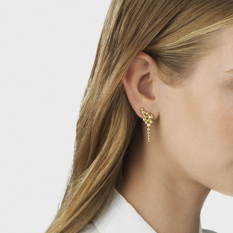 Moonlight Grapes ørering med diamanter - genanvendt guld fra Georg Jensen