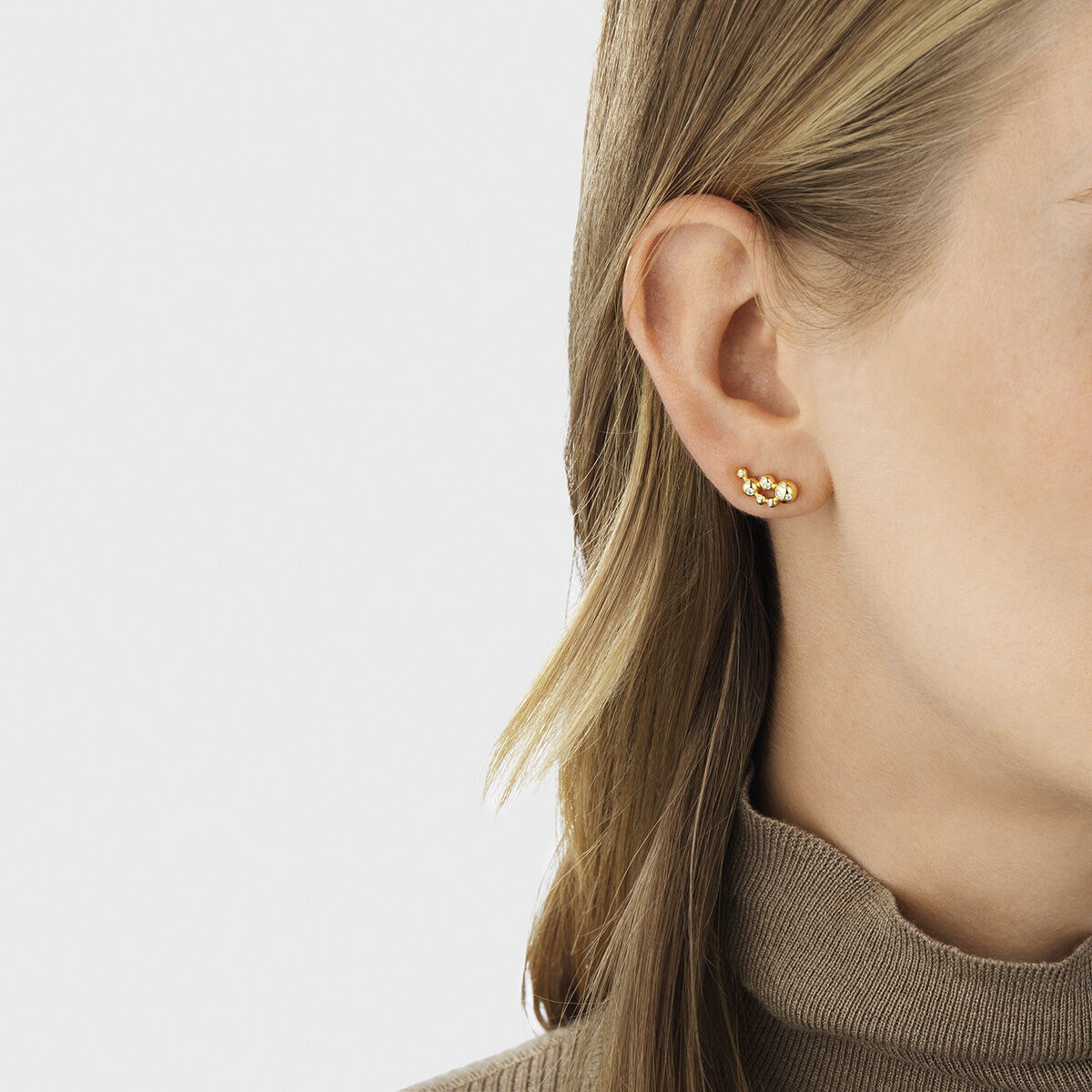 Moonlight Grapes earcuffs med diamanter - genanvendt guld fra Georg Jensen