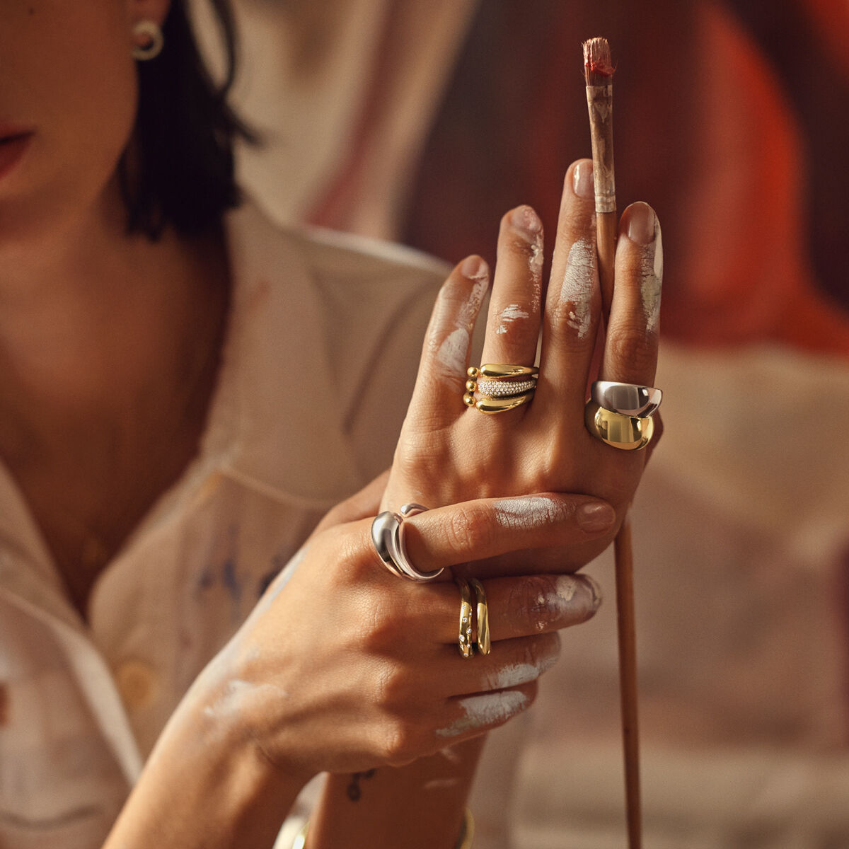 Offspring ring med diamanter - guld fra Georg Jensen