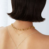 Mercy halskæde med vedhæng og diamant - guld fra Georg Jensen