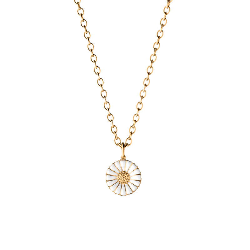 Daisy halskæde med stort vedhæng - forgyldt fra Georg Jensen