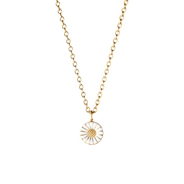 Daisy halskæde med lille vedvæng - forgyldt fra Georg Jensen