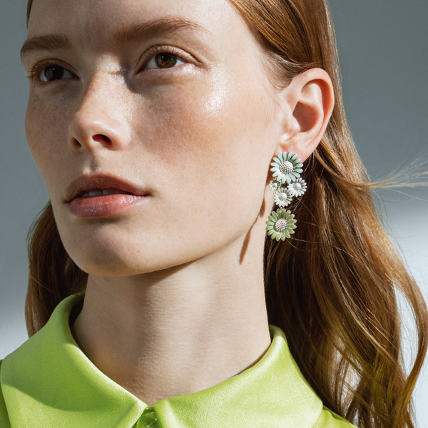 Daisy øreringe - sølv fra Georg Jensen
