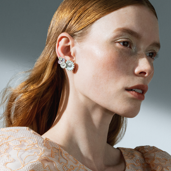 Daisy ørering medium - sølv fra Georg Jensen