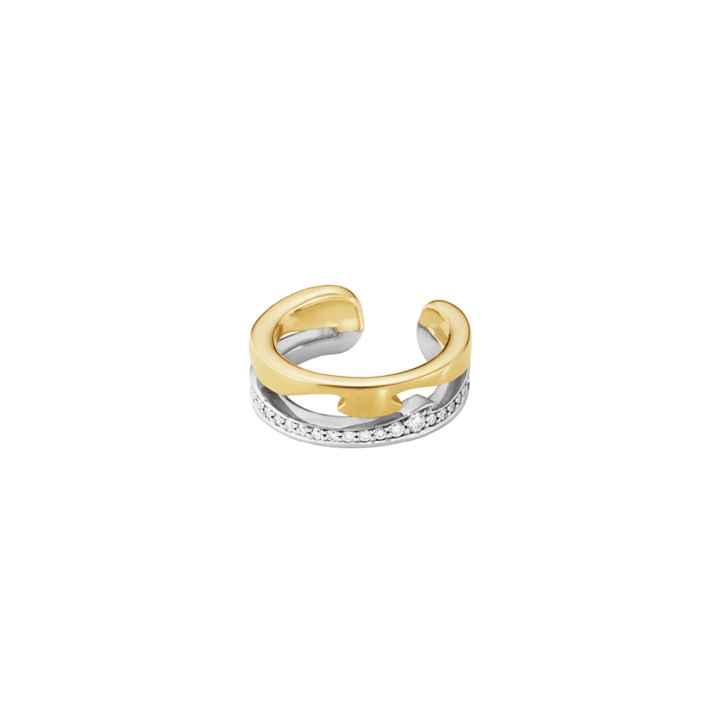 Fusion ørering med diamanter - hvidguld og guld fra Georg Jensen