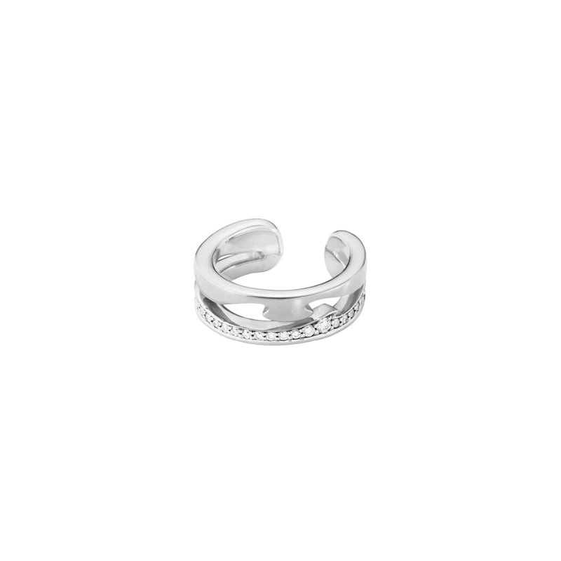Fusion ørering med diamanter - sølv fra Georg Jensen
